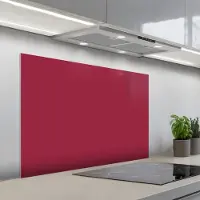 KitchenYeah Spatscherm 100x65 cm - Zelfklevende achterwand Rood - Effen kleur - Keuken muurbeschermer - Spatwand fornuis