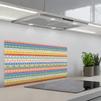 KitchenYeah Spatscherm 80x40 cm - Zelfklevende achterwand Zee - Sfeer - Oester - Garnaal - Keuken muurbeschermer - Spatwand fornuis