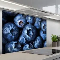 KitchenYeah Spatscherm 120x80 cm - Zelfklevende achterwand Bessen - Blauw - Fruit - Keuken muurbeschermer - Spatwand fornuis