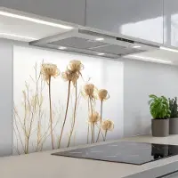 KitchenYeah Spatscherm 90x70 cm - Zelfklevende achterwand Droogbloemen - Natuur - Botanisch - Keuken muurbeschermer - Spatwand fornuis