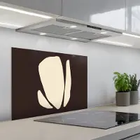 KitchenYeah Spatscherm 70x50 cm - Zelfklevende achterwand Kunst - Modern - Bruin - Abstract - Keuken muurbeschermer - Spatwand fornuis