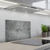 KitchenYeah Spatscherm 60x40 cm - Zelfklevende achterwand Beton - Leisteen - Grijs -Betonstructuur - Keuken muurbeschermer - Spatwand fornuis