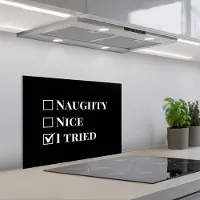 KitchenYeah Spatscherm 60x45 cm - Zelfklevende achterwand Kerst - Zwart - Wit - Quote - Grappig - Keuken muurbeschermer - Spatwand fornuis