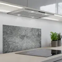 KitchenYeah Spatscherm 90x45 cm - Zelfklevende achterwand Beton - Leisteen - Grijs -Betonstructuur - Keuken muurbeschermer - Spatwand fornuis