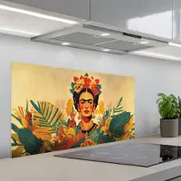 KitchenYeah Spatscherm 100x50 cm - Zelfklevende achterwand Vrouwelijk - Bloemen - Sieraden - Keuken muurbeschermer - Spatwand fornuis