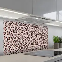 KitchenYeah Spatscherm 120x60 cm - Zelfklevende achterwand Vlekken - Beige - Luipaard - Keuken muurbeschermer - Spatwand fornuis