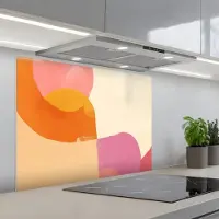 KitchenYeah Spatscherm 80x60 cm - Zelfklevende achterwand Vormen - Abstract - Kleurrijk - Keuken muurbeschermer - Spatwand fornuis