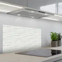 KitchenYeah Spatscherm 90x45 cm - Zelfklevende achterwand Aquarel - Strepen - Horizontaal - Grijs - Keuken muurbeschermer - Spatwand fornuis