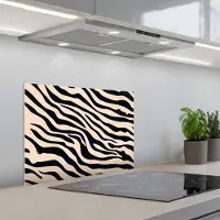 KitchenYeah Spatscherm 60x45 cm - Zelfklevende achterwand Zebraprint - Dynamisch - Roze - Keuken muurbeschermer - Spatwand fornuis