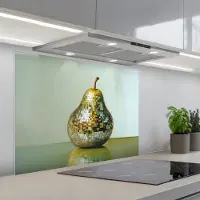 KitchenYeah Spatscherm 80x60 cm - Zelfklevende achterwand Fruit - Disco - Art - Glitter - Keuken muurbeschermer - Spatwand fornuis