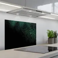 KitchenYeah Spatscherm 70x50 cm - Zelfklevende achterwand Gaming - Stippen - Groen - Vervagen - Keuken muurbeschermer - Spatwand fornuis