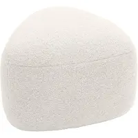 CLP Poef Alfrisa - ovaal - hocker - zitzak - voetenbank - Stabiel houten frame - teddystof - creme