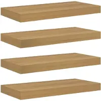 vidaXL Wandplank 4 st Bruin 50 x 23,5 x 3,8 cm Bewerkt hout
