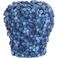 Light & Living Vaas Berries - Blauw - Ø25x25cm - Plastic - Modern - Bloemenvaas - Woondecoratie - Decoratieve vaas voor woonkamer of slaapkamer