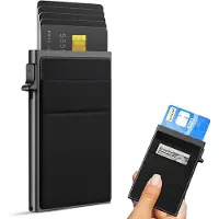 Luft Pasjeshouder voor 10 pasjes - Veilig - Uitschuifbaar - RFID bescherming - Wallet Kaarthouder - Portemonnee - Card Holder - Heren - Voor mannen en vrouwen - Pasjes houders - Zwart