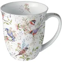 Ambiente Mok 0.4 L Busy Birds Wit wit Aardewerk Beker