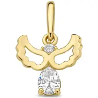 New Bling - 9NBG-0935 - 14K geelgouden hanger – engelvorm – met zirkonia