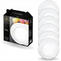 Wilmax Diamond Dessertbord 20 cm - Set van 6 - Wit Porselein - Vaatwasser- & Ovenbestendig