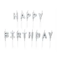 We Fiesta Wefiesta - Candle set 'Happy Birthday Zilver