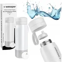 Wessper RVS drinkfles drinkfles 700ml met actieve koolfilter – duurzame waterfles voor sport, school & fitness – Wit