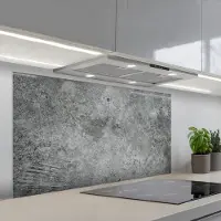 KitchenYeah Spatscherm 120x60 cm - Zelfklevende achterwand Beton - Leisteen - Grijs -Betonstructuur - Keuken muurbeschermer - Spatwand fornuis