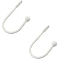 LONGZIMING -Set van 2 Metalen Gordijn Terughouders – Witte U-Vorm Houder met Wandmontage – Decoratieve Gordijnhaak voor Slaapkamer & Woonkamer – Stevig, Stijlvol & Eenvoudig te Installeren