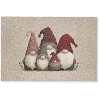 MuchoWow Deurmat 60x40 cm - Droogloopmat Kabouters - Kerst - Sneeuw - Puntmutsen - Mat voor binnen - Schoonloopmat - Deurmatten met print - Inloopmat