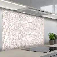 KitchenYeah Spatscherm 120x80 cm - Zelfklevende achterwand Lijnen - Patroon - Symmetrisch - Keuken muurbeschermer - Spatwand fornuis