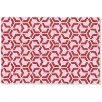 MuchoWow Deurmat 90x60 cm - Droogloopmat Roze - Rood - Geometrisch - Patroon - Mat voor binnen - Schoonloopmat - Deurmatten met print - Inloopmat