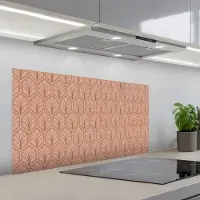 KitchenYeah Spatscherm 100x50 cm - Zelfklevende achterwand Zalmroze - Patroon - Geometrisch - Keuken muurbeschermer - Spatwand fornuis