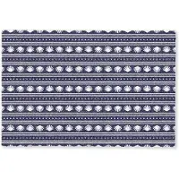 MuchoWow Deurmat 90x60 cm - Droogloopmat Schelp - Nautisch - Blauw - Wit - Mat voor binnen - Schoonloopmat - Deurmatten met print - Inloopmat