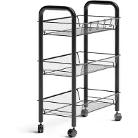 Vicco Tarro Rolcontainer – 45 x 64 cm met 3 opbergvakken Zwart
