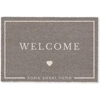 MuchoWow Deurmat 60x40 cm - Droogloopmat Welkom - Bruin - Mat voor binnen - Schoonloopmat - Deurmatten met print - Inloopmat