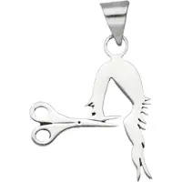 MOOYE ® - Collectie Zilveren Kapper Kapsel met schaar kettinghanger