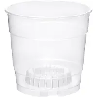 Garronda Plantenpot Bloempot - Kunststof - Rond - Plantenbak - 1 Stuk - Transparent, 12cm H=10.5cm – Transparant - GD-NIC-Pot64