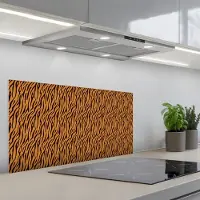 KitchenYeah Spatscherm 80x40 cm - Zelfklevende achterwand Dier - Oranje - Tijger - Keuken muurbeschermer - Spatwand fornuis