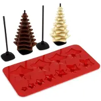 La Cucina Chocoladevorm Silicone Kerstboom 9 delig - Chocoladereep - Chocolade mal