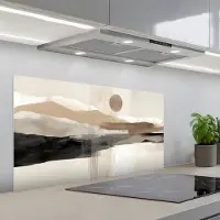 KitchenYeah Spatscherm 100x50 cm - Zelfklevende achterwand Minimalistisch - Landschap - Dimensie - Keuken muurbeschermer - Spatwand fornuis