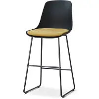 Nolon Nino-Liv barkruk zwart met warm oker Zitkussen - zwart onderstel - 75 cm