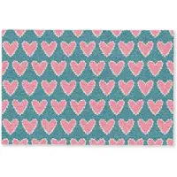 MuchoWow Deurmat 90x60 cm - Droogloopmat Retro - Hartjes - Patroon - Mat voor binnen - Schoonloopmat - Deurmatten met print - Inloopmat