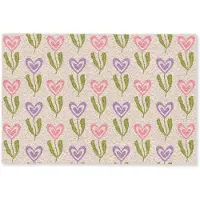 MuchoWow Deurmat 60x40 cm - Droogloopmat Bloemen - Hartjes - Patroon - Mat voor binnen - Schoonloopmat - Deurmatten met print - Inloopmat