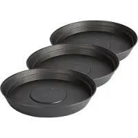 Garronda Ronde Bloempot Onderzetter – 3 struk – Grafiet - ⌀ 20cm H=3,5cm - GD-NIC-Girona96