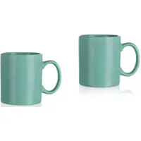 Banquet 2x Mintgroene matte mokken 350 ml - Stijlvol servies voor thuis en op het werk