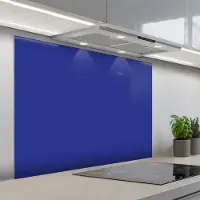 KitchenYeah Spatscherm 100x75 cm - Zelfklevende achterwand Blauw - Effen kleur - Donkerblauw - Keuken muurbeschermer - Spatwand fornuis