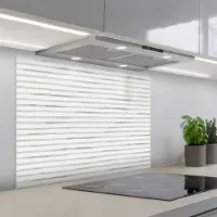 KitchenYeah Spatscherm 90x70 cm - Zelfklevende achterwand Aquarel - Strepen - Horizontaal - Grijs - Keuken muurbeschermer - Spatwand fornuis