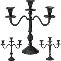 HOME & Styling collection Kandelaar Zwart 3-Armige 30 cm - Kaarsenhouder - Kaarsenstandaard - Decoratie