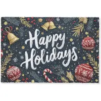 MuchoWow Deurmat 90x60 cm - Droogloopmat Feestelijk - Kerstgroet - Kleurrijk - Mat voor binnen - Schoonloopmat - Deurmatten met print - Inloopmat