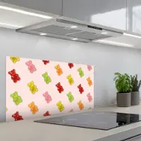 KitchenYeah Spatscherm 80x40 cm - Zelfklevende achterwand Kleur - Snoep - Roze - Keuken muurbeschermer - Spatwand fornuis