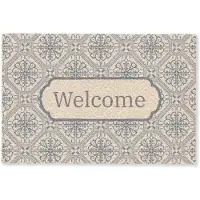 MuchoWow Deurmat 60x40 cm - Droogloopmat Welkom - Klassiek - Grijs - Mat voor binnen - Schoonloopmat - Deurmatten met print - Inloopmat