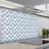 KitchenYeah Spatscherm 120x80 cm - Zelfklevende achterwand Frans - Citroen - Royaal - Blauw - Wit - Keuken muurbeschermer - Spatwand fornuis